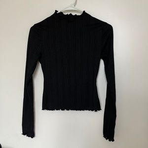 ASOS lettuce edge silky mock neck